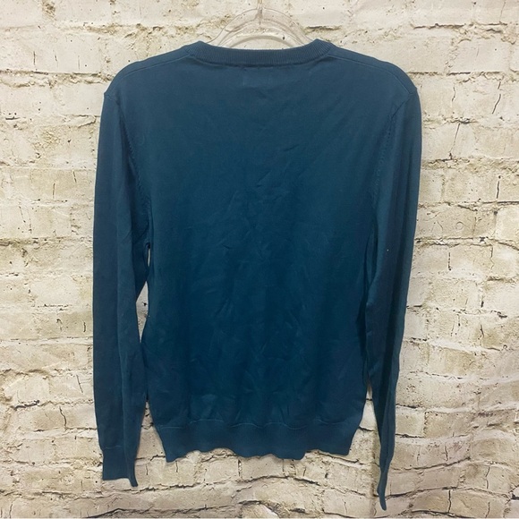 NEW Old Navy Teal Green Cotton V Neck Sweater - Picture 3 of 5